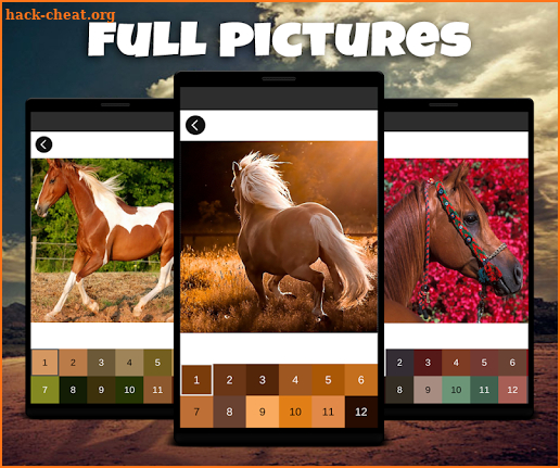 Color by Number: Horse Pixel Art Game screenshot