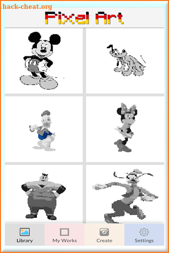 Color by number Mickey Mouse Pixel art screenshot