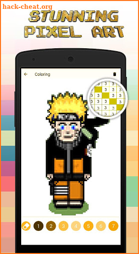color by number Naruto Pixel Art screenshot