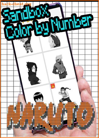 Color by Number Naruto Pixel art sandbox coloring screenshot