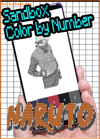 Color by Number Naruto Pixel art sandbox coloring screenshot