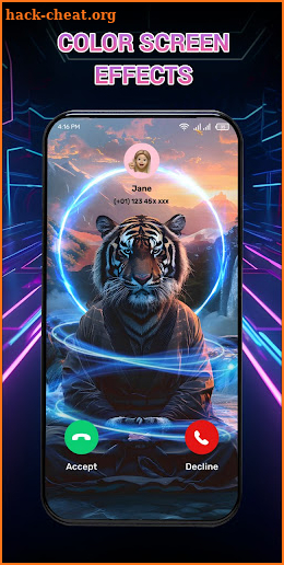 Color Call Theme, Call Screen screenshot
