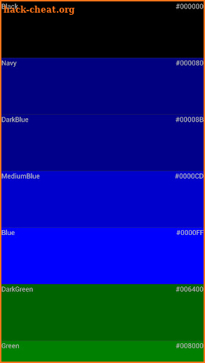 Color code screenshot