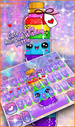 Color Cute Rainbow Wishing Bottle Keyboard Theme screenshot