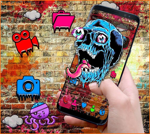 Color Devil Skull Graffiti Theme screenshot