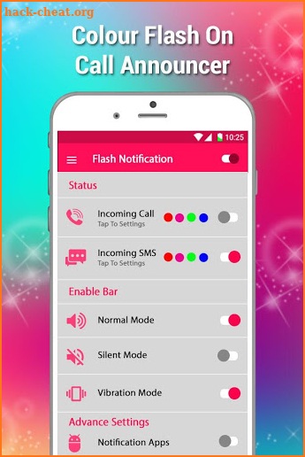 Color Flash Alert on CALL &SMS screenshot