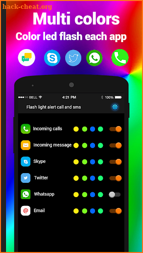 Color Flash Light alert on Call and SMS, Torch LED screenshot