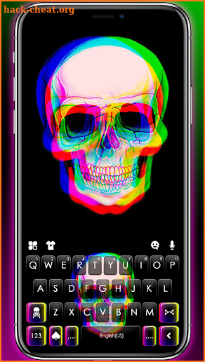Color Glitch Skull Keyboard Background screenshot