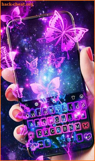 Color Neon Butterfly Keyboard Theme screenshot