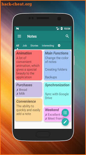 Color notepad - notes - widget screenshot