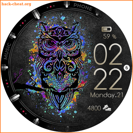 Color Owl Watch Face Wear OS screenshot