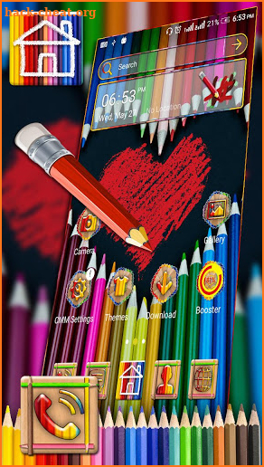 Color Pencil Heart Launcher Theme screenshot