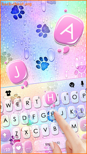 Color Raindrop Paws Keyboard Background screenshot