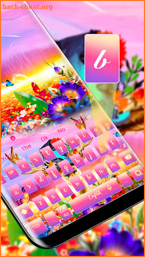 Color rose butterfly deer theme Keyboard screenshot