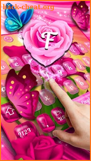 Color Rose Butterfly Keyboard Theme screenshot