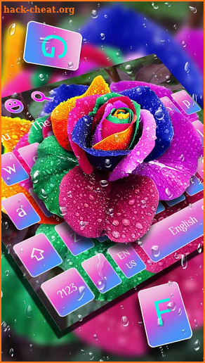 Color Rose Water Drop Keyboard  Live Wallpaper screenshot