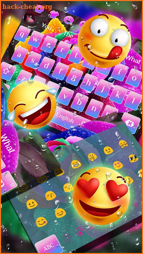 Color Rose Water Drop Keyboard  Live Wallpaper screenshot