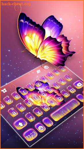Color Shiny Butterfly Keyboard Background screenshot