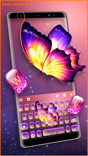 Color Shiny Butterfly Keyboard Background screenshot