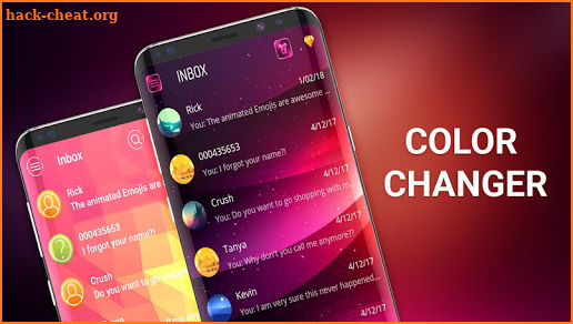 Color SMS theme to customize chat screenshot