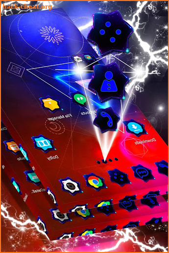 Colored Neon Chakras Launcher Theme screenshot