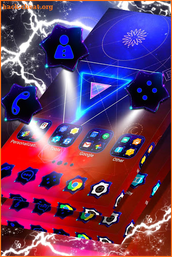 Colored Neon Chakras Launcher Theme screenshot