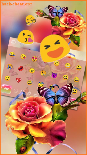 Colorful Bright Rose Butterfly Keyboard screenshot