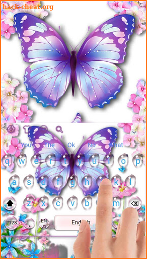 Colorful Butterfly Keyboard Theme screenshot