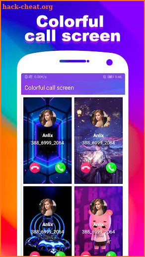 Colorful call screen screenshot