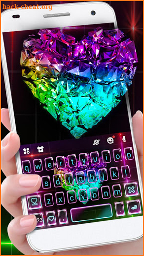 Colorful Crystal Heart Keyboard Theme screenshot