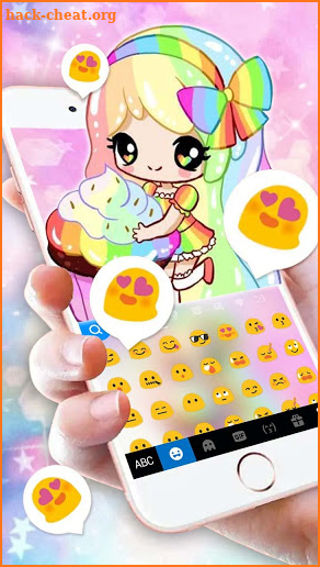 Colorful Cupcake Girl Keyboard Theme screenshot