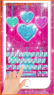 Colorful Diamond Heart Keyboard Theme screenshot