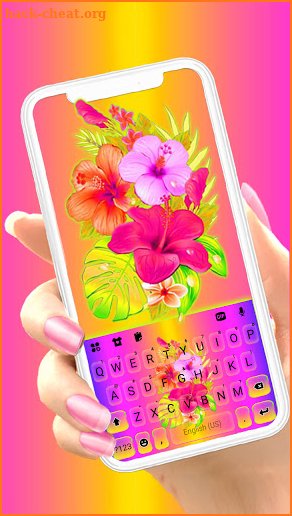 Colorful Flowers Keyboard Background screenshot