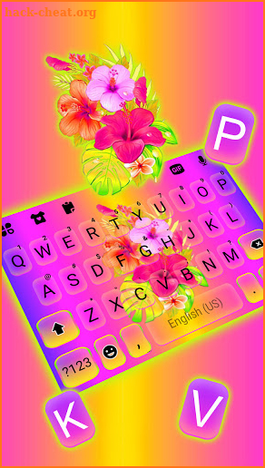 Colorful Flowers Keyboard Background screenshot