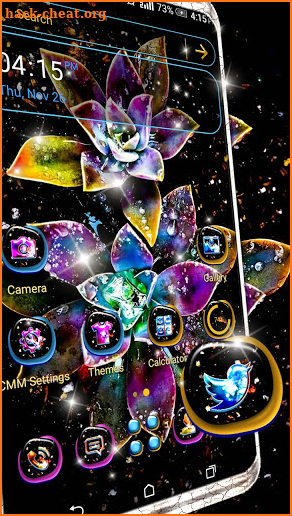 Colorful Fractal Lotus Theme screenshot