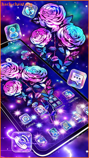 Colorful Galaxy Rose Gravity Theme screenshot
