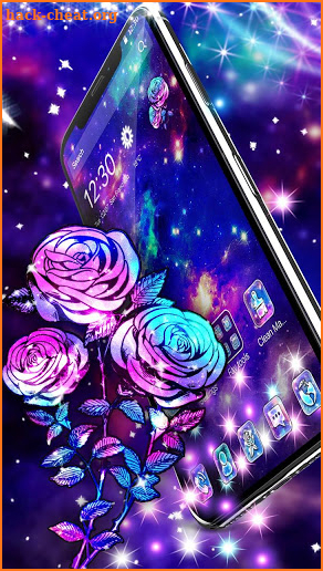 Colorful Galaxy Rose Gravity Theme screenshot