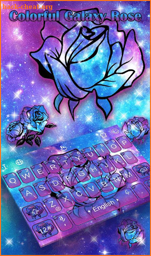 Colorful Galaxy Rose Keyboard Theme screenshot