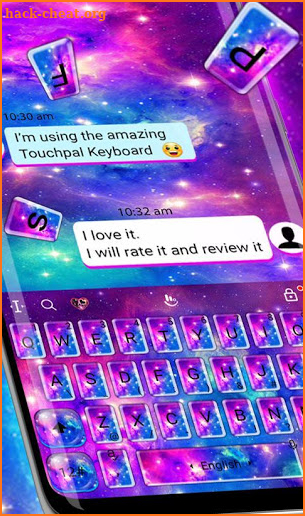 Colorful Glass Galaxy Keyboard Theme screenshot