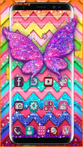 Colorful Glitter Butterfly Theme screenshot