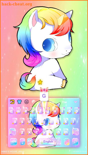Colorful Glitter Galaxy Unicorn Keyboard Theme screenshot