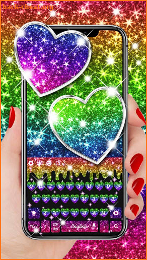 Colorful Glitter Heart keyboard screenshot