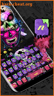 Colorful graffiti death keyboard theme screenshot