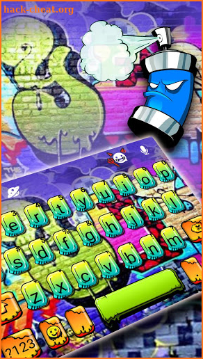 Colorful Graffiti Party Keyboard Theme screenshot