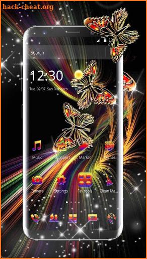 Colorful Line Butterfly Theme screenshot
