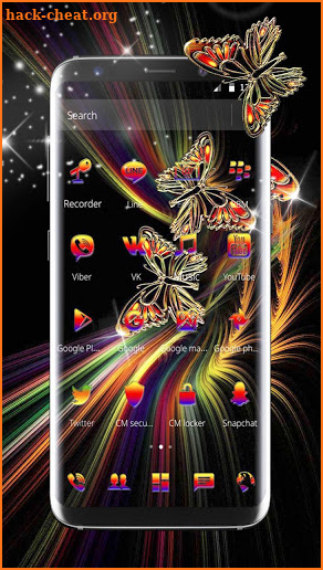 Colorful Line Butterfly Theme screenshot