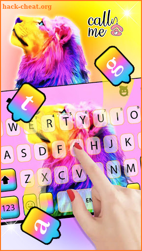 Colorful Lion Keyboard Background screenshot