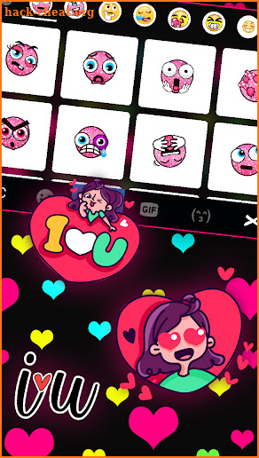 Colorful Love Hearts Keyboard Background screenshot