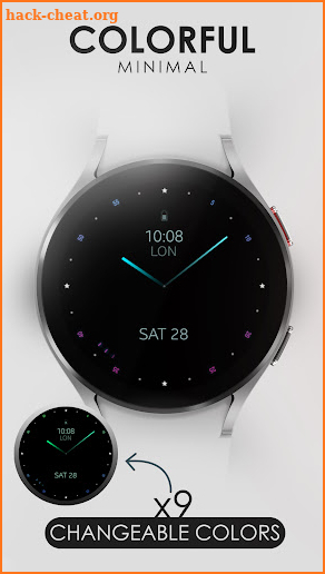 Colorful minimal watch face screenshot