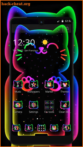 Colorful Neon Black Cat Theme screenshot